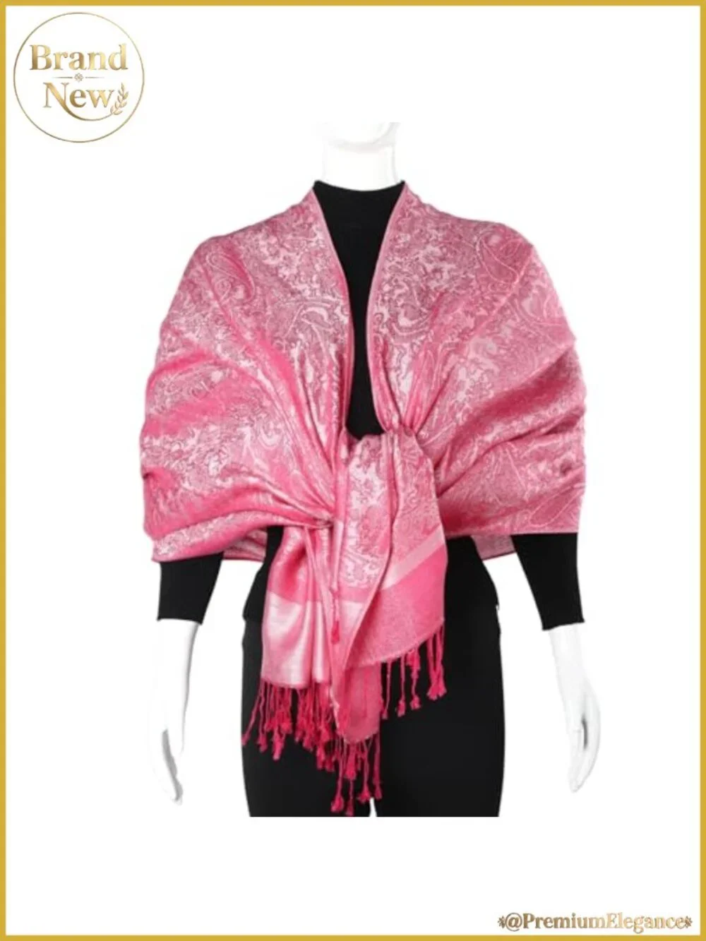 Viscose Acrylic Pashmina Feel Reversible Paisley Scarf Shawl Wrap